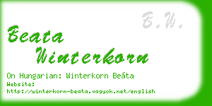 beata winterkorn business card